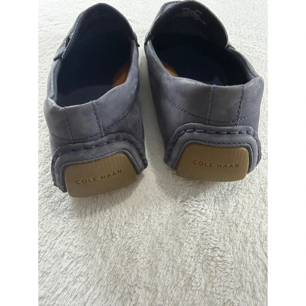 Cole Haan Mens Grandseries Blue Nubuck Leather Bit Driver Loafers size 8 1/2